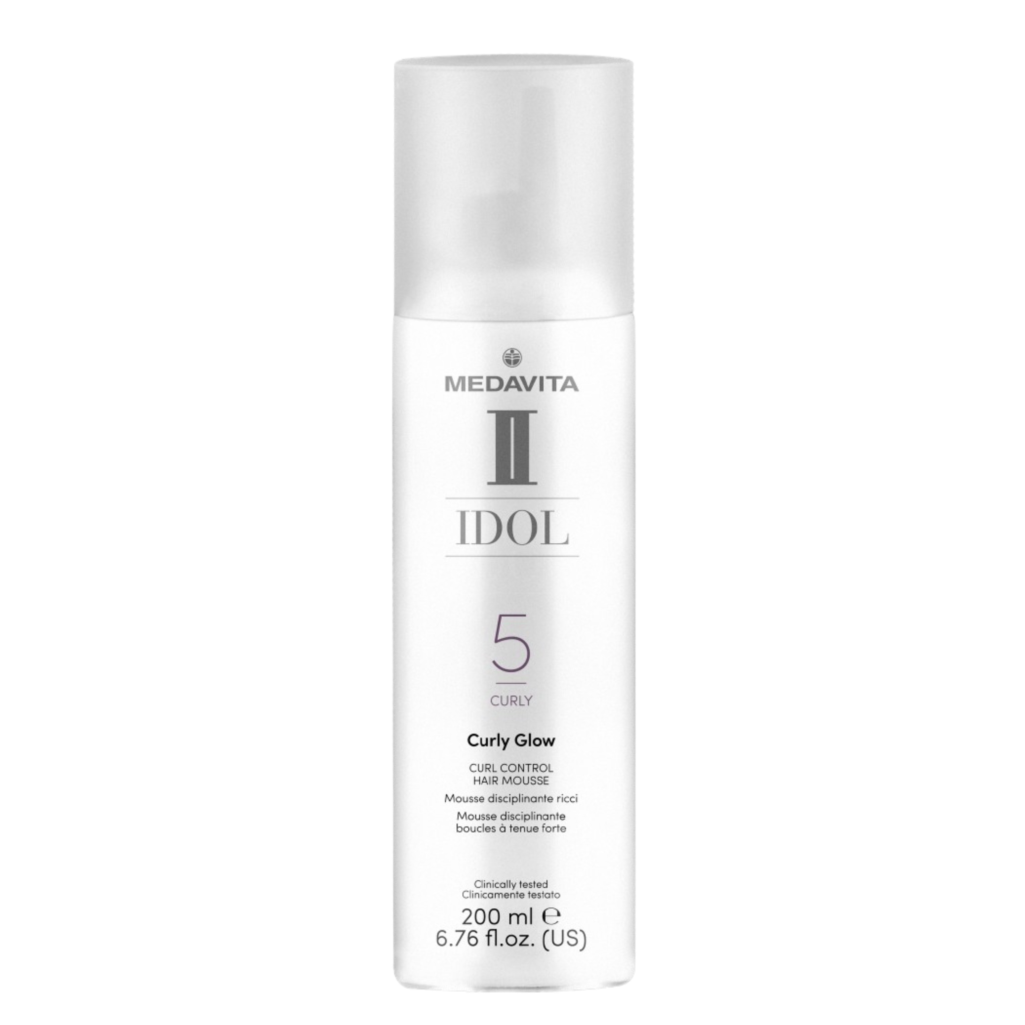 Легкий мус для сильної фіксації та блиску локонів волосся Curly Glow / Medavita Idol Curly Hair Mous