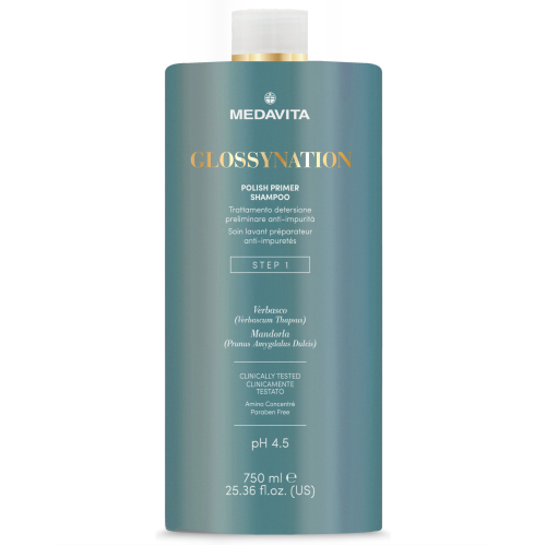 Полірувальний підготовчий шампунь для волосся STEP 1 /  Medavita Glossynation Polish Primer Shampoo
