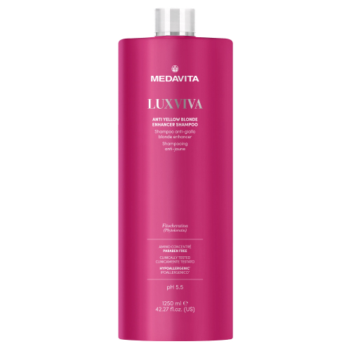 Антижовтий шампунь для волосся для професійного використання / Medavita Luxviva Anti Yellow Blonde E