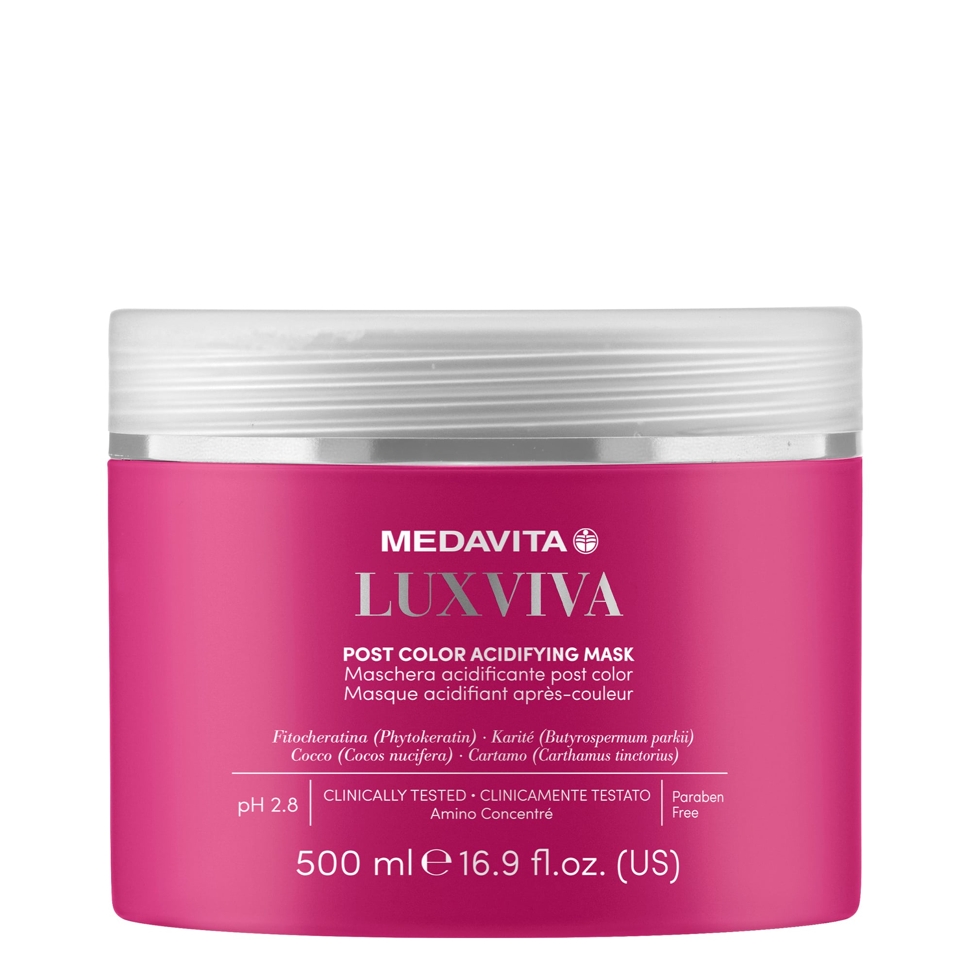 Професійна маска постколор для фарбованого волосся  з кислим pH / Medavita Luxviva Post Color Acidif